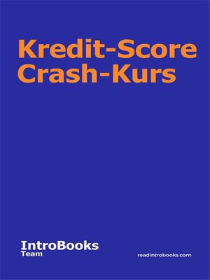 cover image of Kredit-Score Crash-Kurs